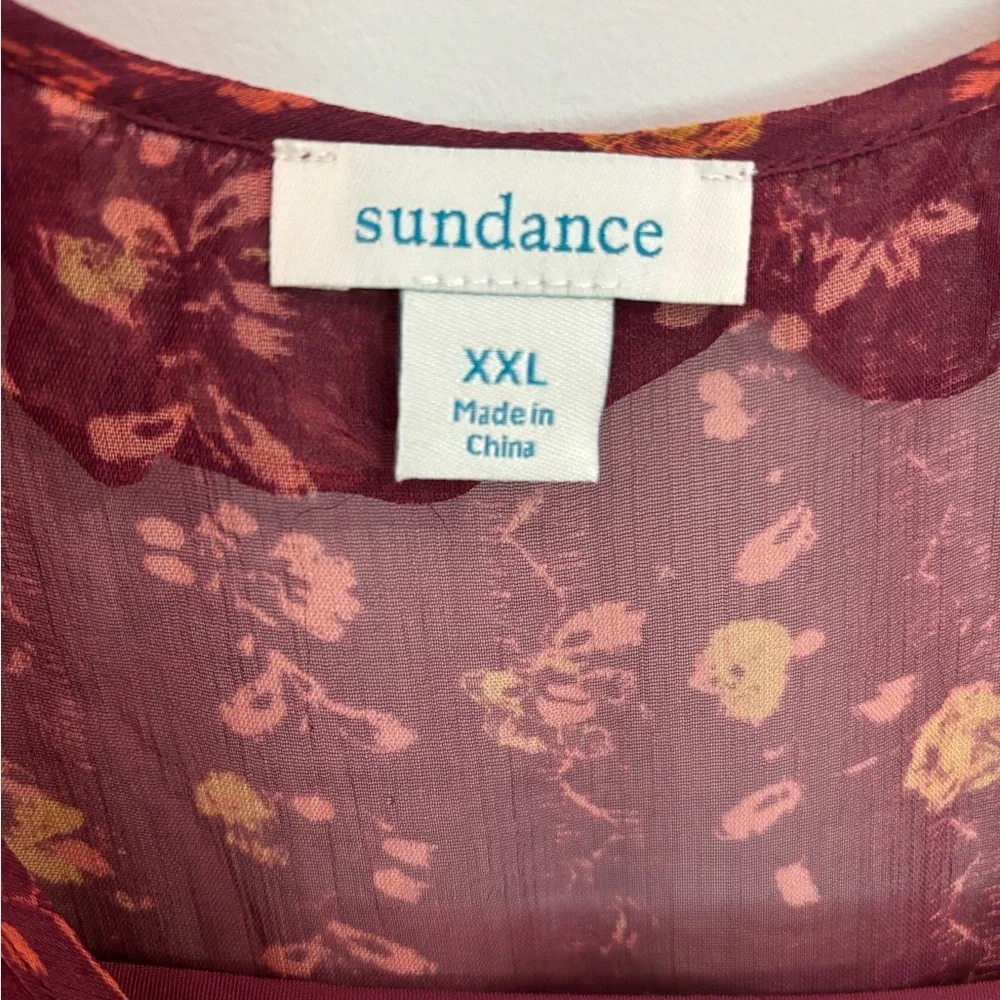 Sundance Lettie Maroon ruffled maxi dress XXL - Picture 5 of 10